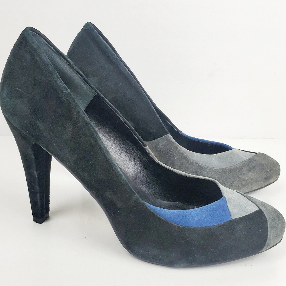 Nine West Georgiana suede heels 8.5 color block